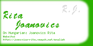 rita joanovics business card